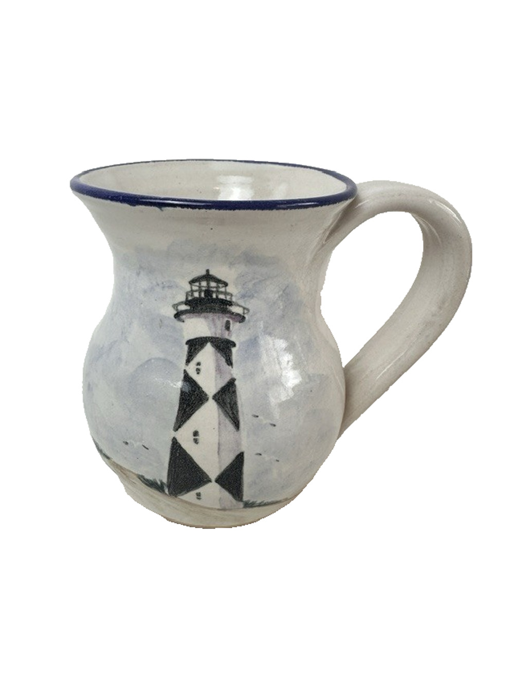 Cagle Road Pottery Mug/Cup 2003 Hand-Painted Lighthouse Nautical Coastal Ceramic